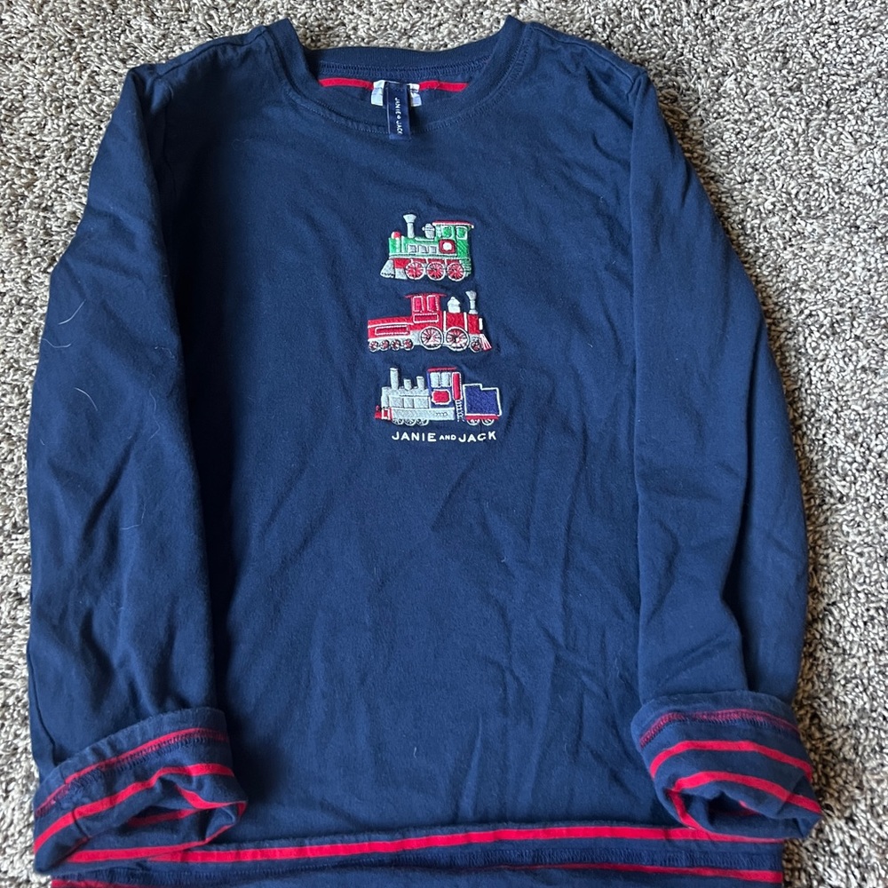 Janie and jack reversible train shirt, size 8